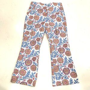 NWT J.Crew  High Waist Cotton Ankle Flare Crop : White Pink Floral : 4